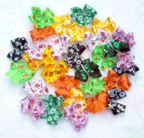 Dog bows bumble bee ladybugs - dog,