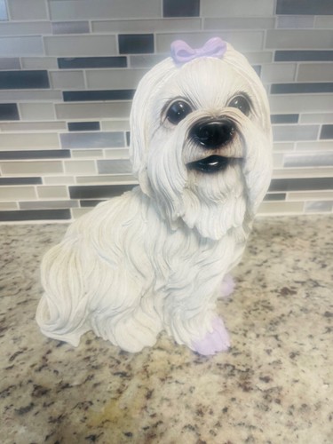Shih tzu dog figurine purple - tzu,